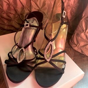 Black Satin dress heels